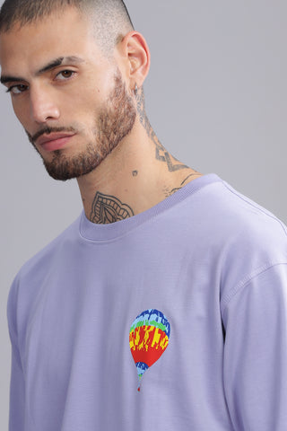 Lavender Float Edition Oversized Crew neck Tees