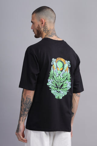 Alien Edition Black Oversized Crew neck Tees