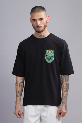 Alien Edition Black Oversized Crew neck Tees