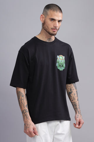 Alien Edition Black Oversized Crew neck Tees