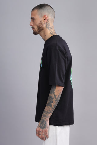 Alien Edition Black Oversized Crew neck Tees