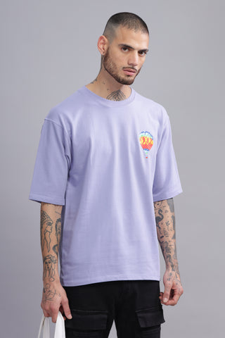 Lavender Float Edition Oversized Crew neck Tees