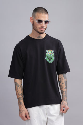 Alien Edition Black Oversized Crew neck Tees