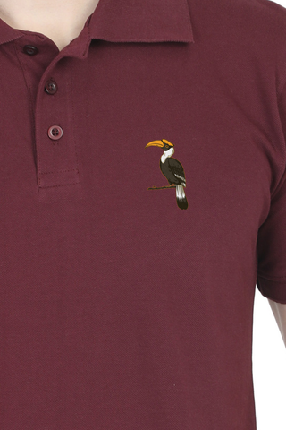 Avian Elegance Polo Shirt Maroon