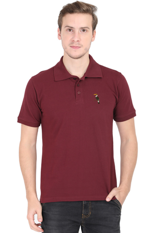 Avian Elegance Polo Shirt Maroon