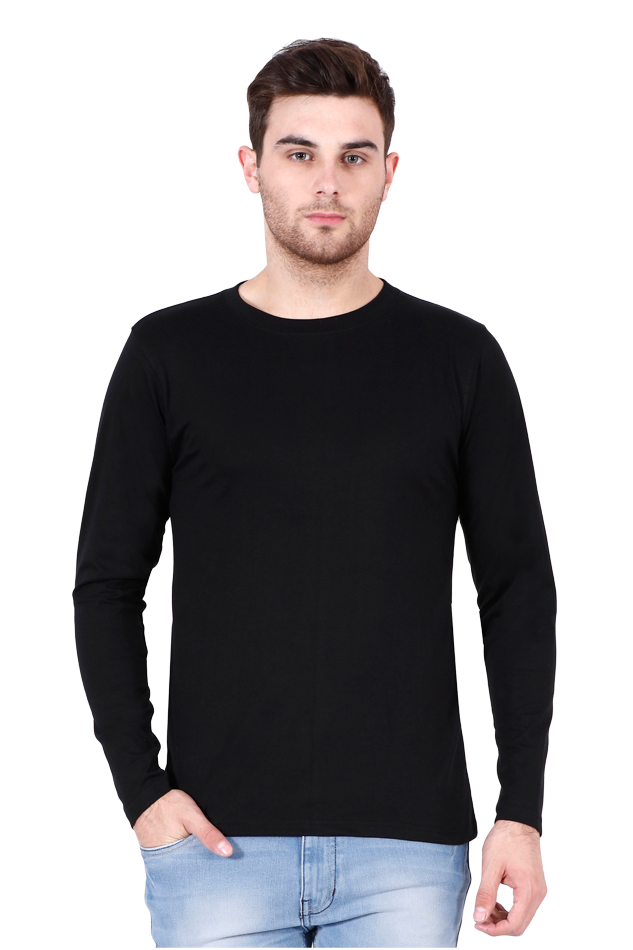 Black Round Neck Full Sleeves