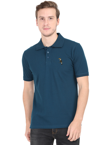 Avian Elegance Polo Shirt Petrol Blue