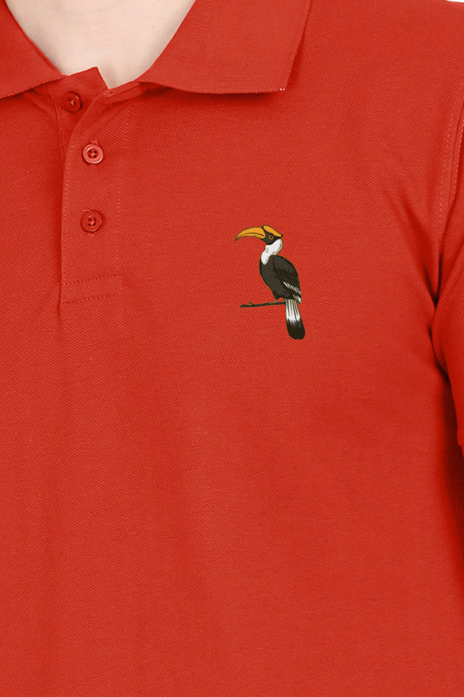 Avian Elegance Polo Shirt Red