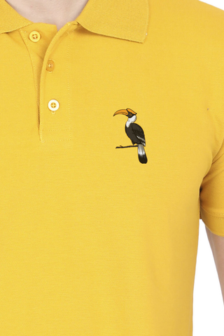 Avian Elegance Polo Shirt Yellow