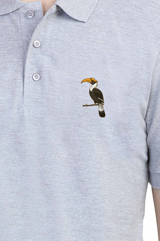 Avian Elegance Polo Shirt Grey