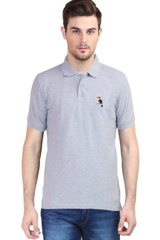 Avian Elegance Polo Shirt Grey