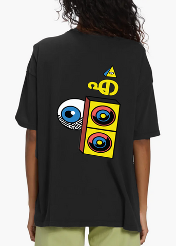 Retro Electronic Music Women Oversized T-Shirt