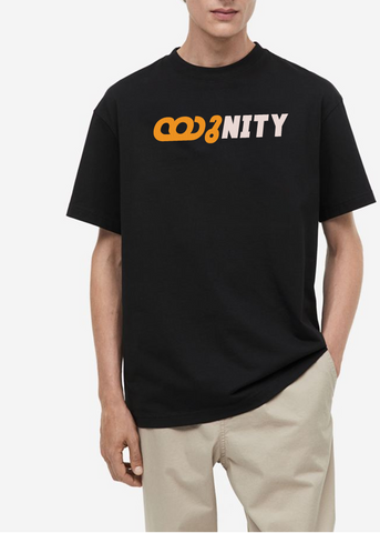 Retro Unity Mens Black Oversized Tees