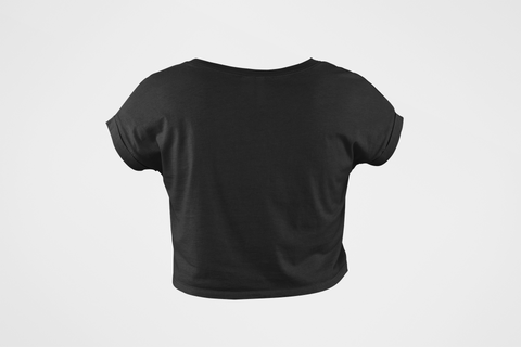 Black solid crop top