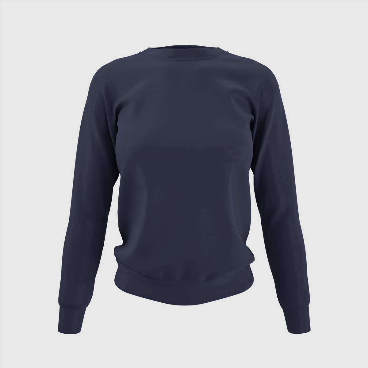 Navy Blue Elegance: Women's Solid Sweatshirt