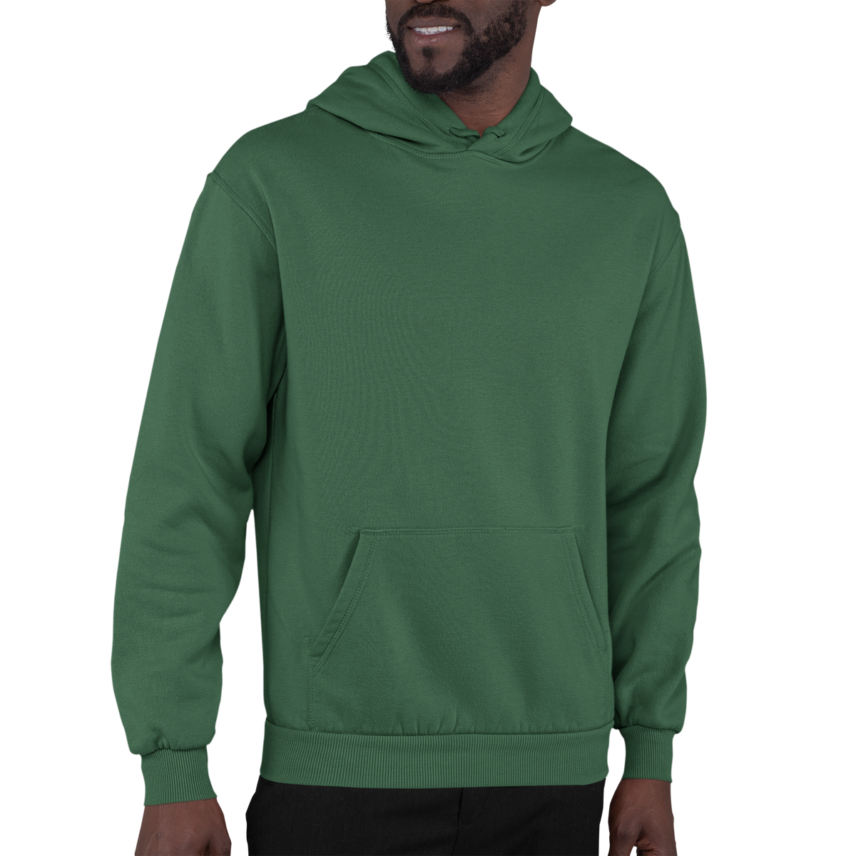 Bottle Green Solid Hoodie