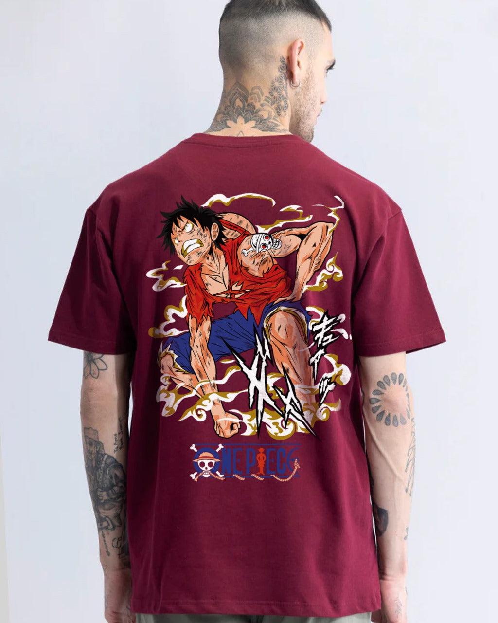 Luffy Oversized Tshirt Maroon